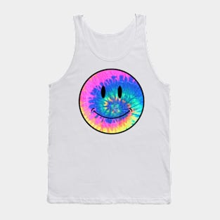 electric neon tie dye smiley face Tank Top